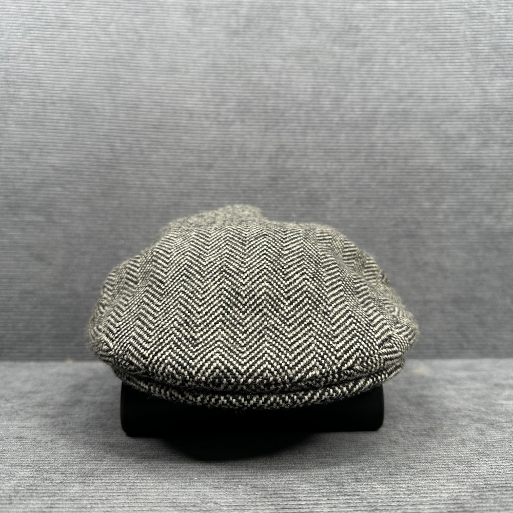 Cotswold Woollen Weavers Pure New Wool Herringbone Flat Cap Grey Made in UK vttg